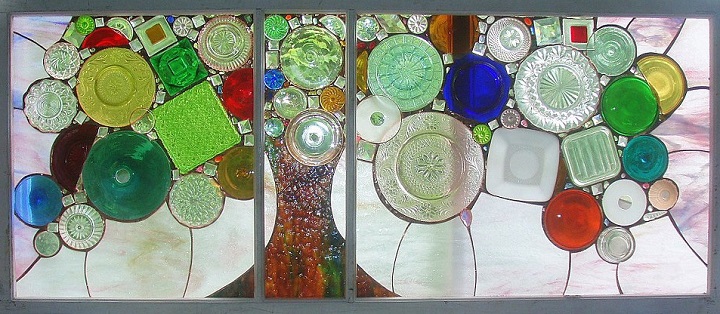 recycle glass bulk art colorful irregular