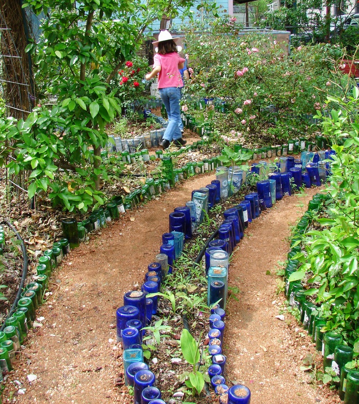 How to Reuse Glass Bottles in the Garden