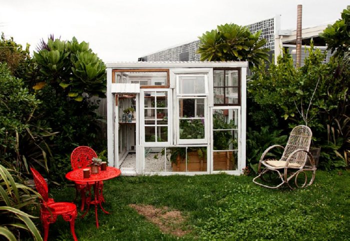 greenhouse made of old windows