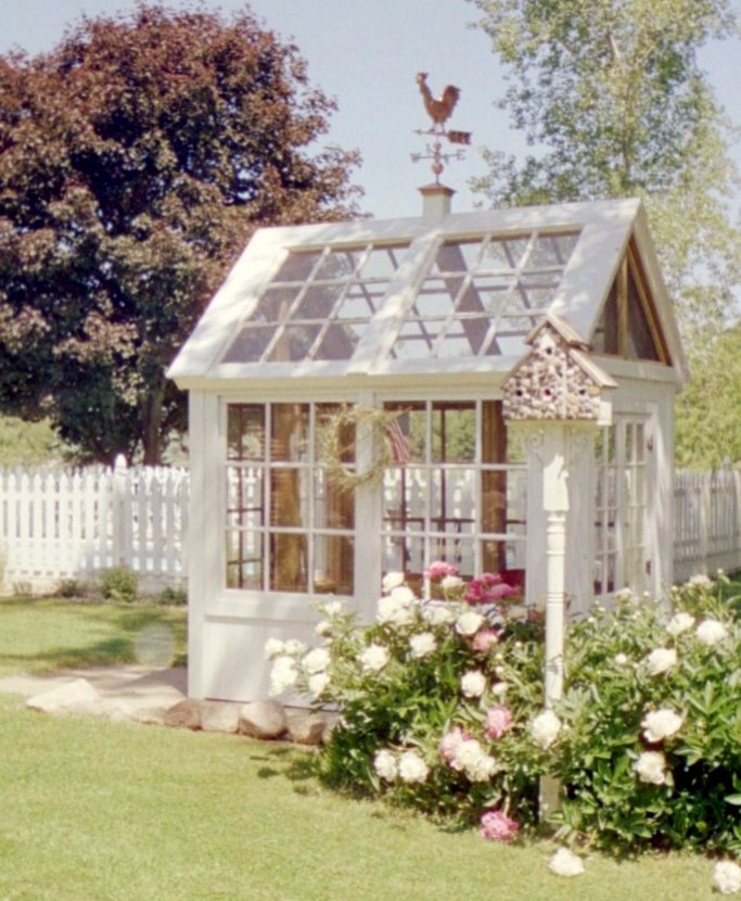 greenhouse made of old windows