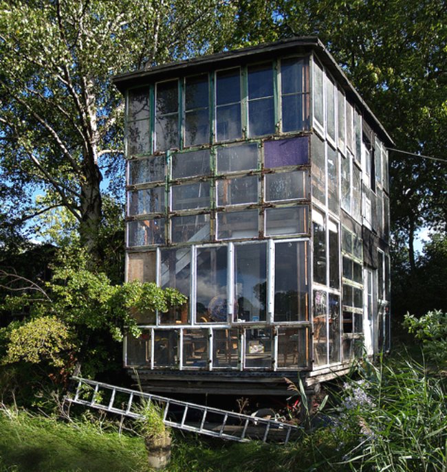 greenhouse made of old windows