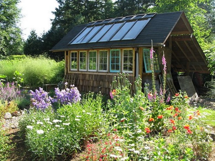 greenhouse made of old windows