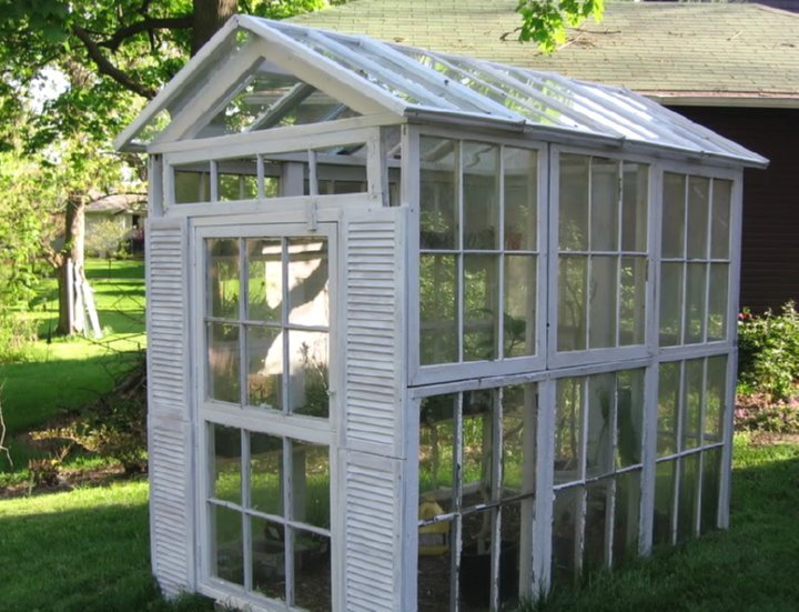 greenhouse made of old windows