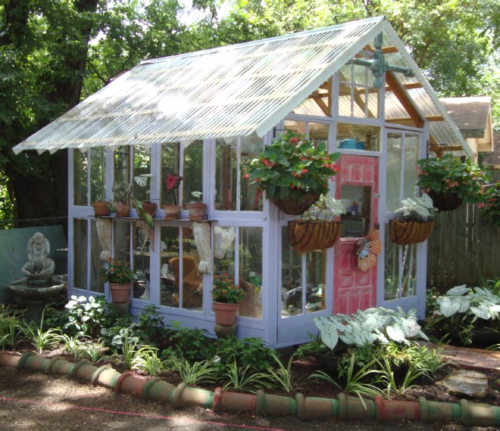 greenhouse made of old windows