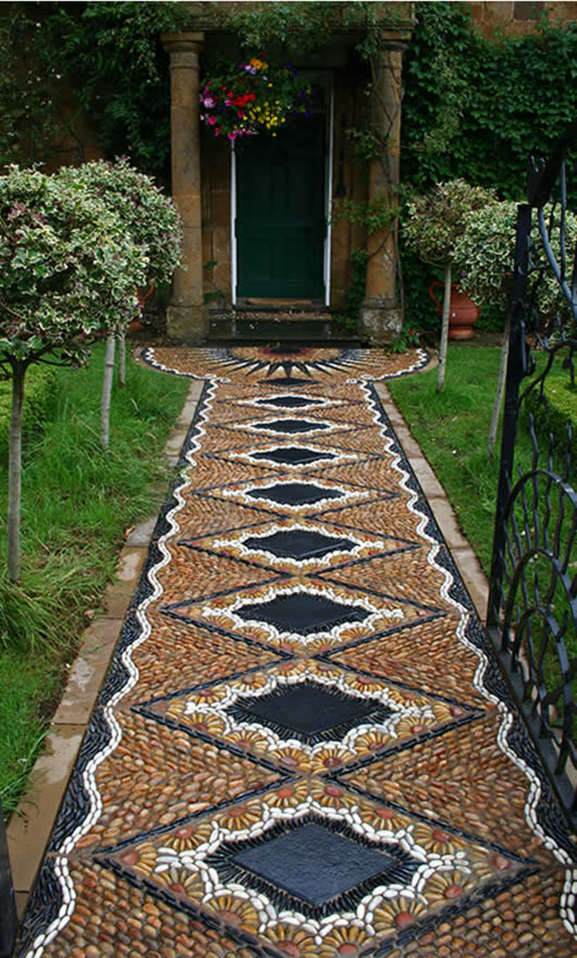 pebble mosaic path