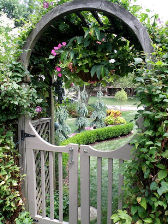 38 Eye Catching Moon Gate Designs For, Wooden Garden Archway With Gate