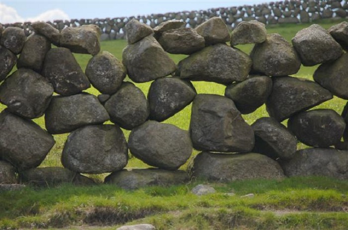 stacked stone wall