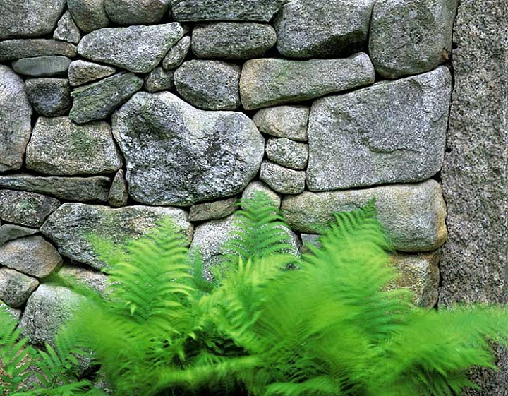 stacked stone wall