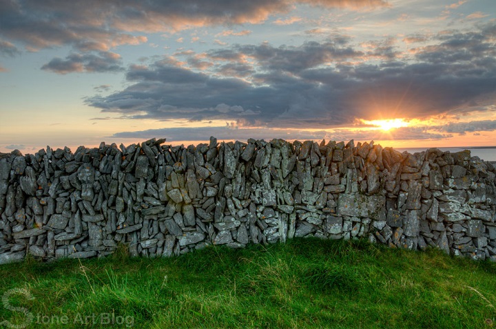 stacked stone wall