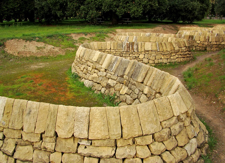 stacked stone wall