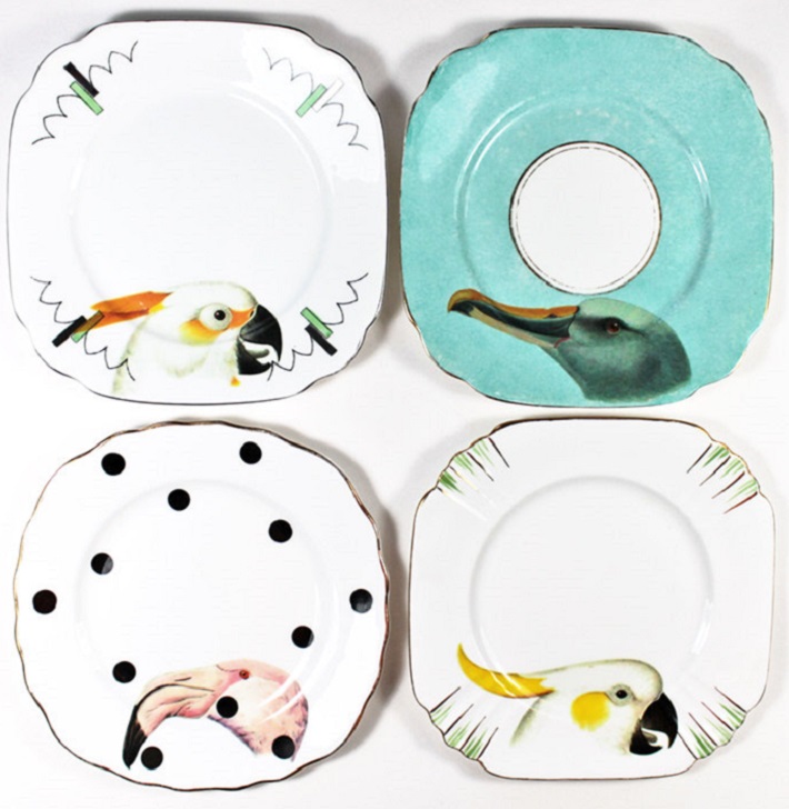 Upcycled Whale Vintage Mismatched Side Plates