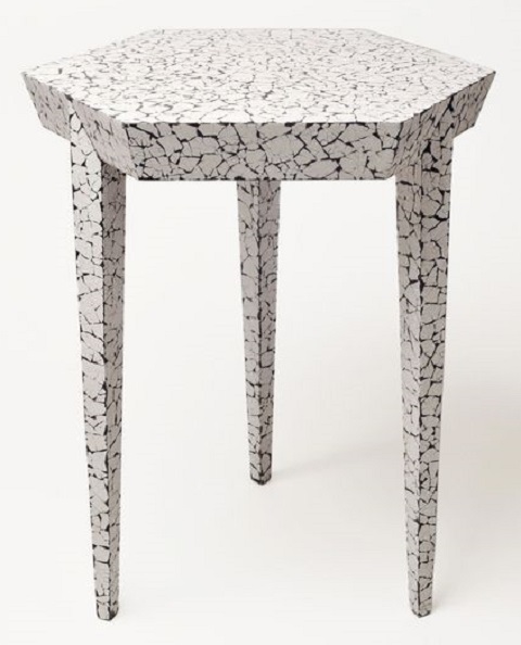 egg shell covered table