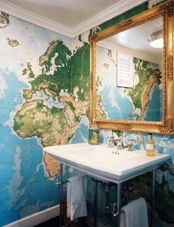 map covered wall