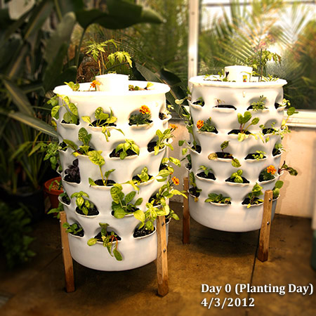 Self-contained Gardening and Compost Tower