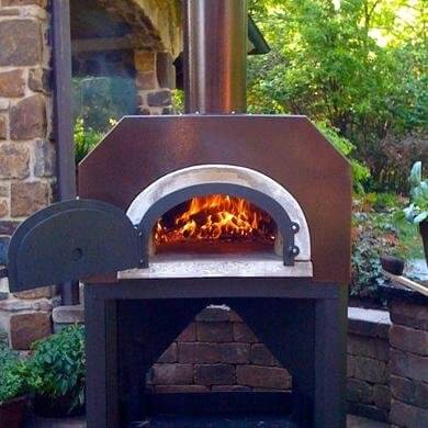 oven brick outdoor pizza wood fired chicago cart ovens cbo copper portable fire bbq pyramid countertop insteading shown backyard