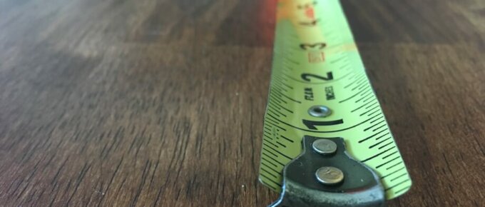 a tape measure extended
