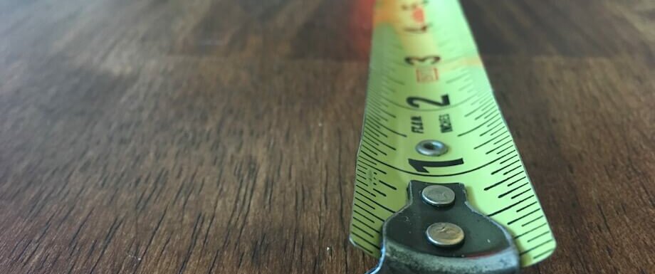 a tape measure extended